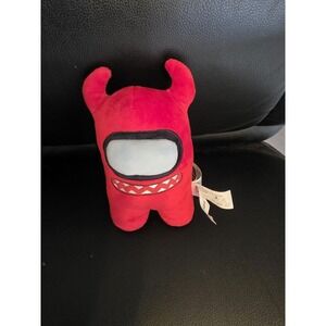 Toikido Among Us Red Devil With Horns Teeth Crewmate 7" Stuffed Plush Toy Sus